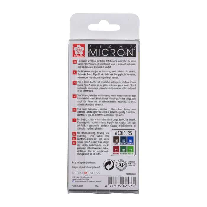 Sakura Sakura Pigma Micron 05 Estuche de 6 Colores Tierra