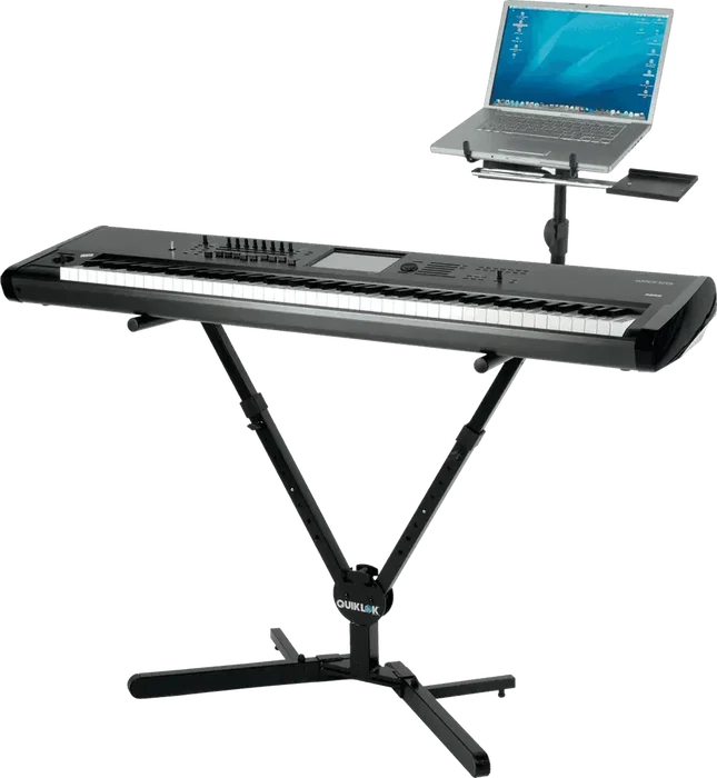 QUIKLOK Soporte Teclado Qly40 Formato "Y" / Perfil Simple Ajustable Plegable Acero Negro