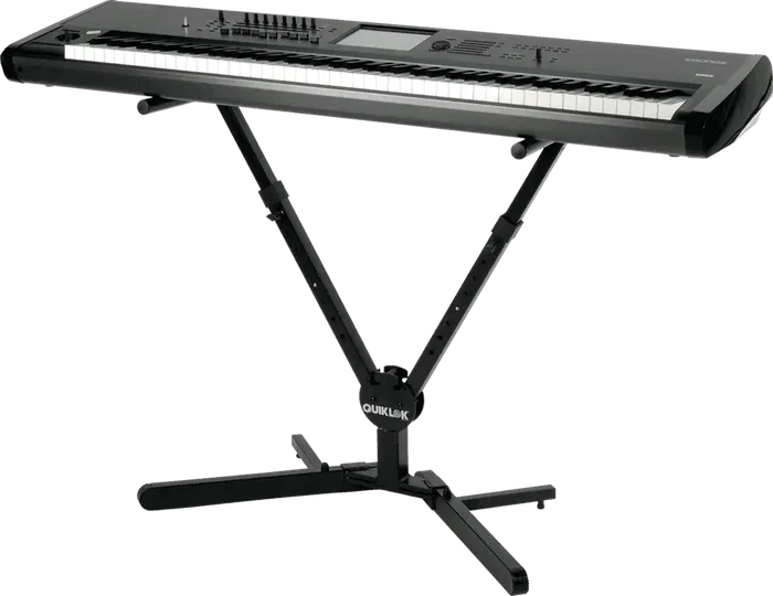 QUIKLOK Soporte Teclado Qly40 Formato "Y" / Perfil Simple Ajustable Plegable Acero Negro