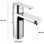 Grohe 23454000 Mezclador de Lavabo Monomando Cromo Brillante Caño Mediano Cartucho Cerámica 35mm Desagüe Emergente Instalación Rápida