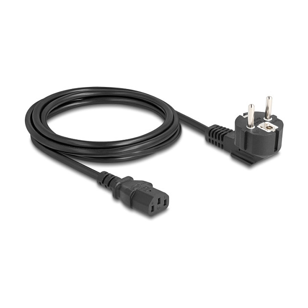 DeLOCK Cable de alimentación 81326 con enchufe E+F de 90° a IEC C13, 2 m, Negro DeLOCK Cable de alimentación 81326 con enchufe E+F de 90° a IEC C13, 2 m, Negro