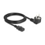 DeLOCK Cable de alimentación 81326 con enchufe E+F de 90° a IEC C13, 2 m, Negro