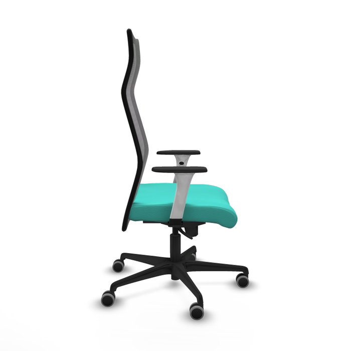 PIQUERAS Y CRESPO Sillón Albacete con mecanismo Sincro, Similpiel Turquesa y Malla Negra PIQUERAS Y CRESPO Sillón Albacete con mecanismo Sincro, Similpiel Turquesa y Malla Negra