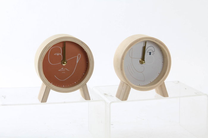 DKD Home Decor Set de 4 Relojes de Madera 13x5x15 cm Surtidos DKD Home Decor Set de 4 Relojes de Madera 13x5x15 cm Surtidos