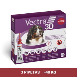 Vectra 3D Spot-On Perros +40 kg 3 Pipetas Antiparasitario para Perros Grandes