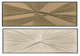 DKD Home Decor Set de 2 Cuadros de Lienzo y Yeso Pintado a Mano 153x53x4,5 cm