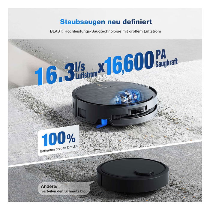 Ecovacs Deebot X9 PRO OMNI Robot Aspirador y Fregador con Estación Autovaciado, Negro, Navegación LIDAR, 16600 Pa, Autolimpieza de Mopa