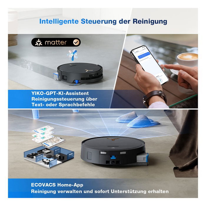 Ecovacs Deebot X9 PRO OMNI Robot Aspirador y Fregador con Estación Autovaciado, Negro, Navegación LIDAR, 16600 Pa, Autolimpieza de Mopa