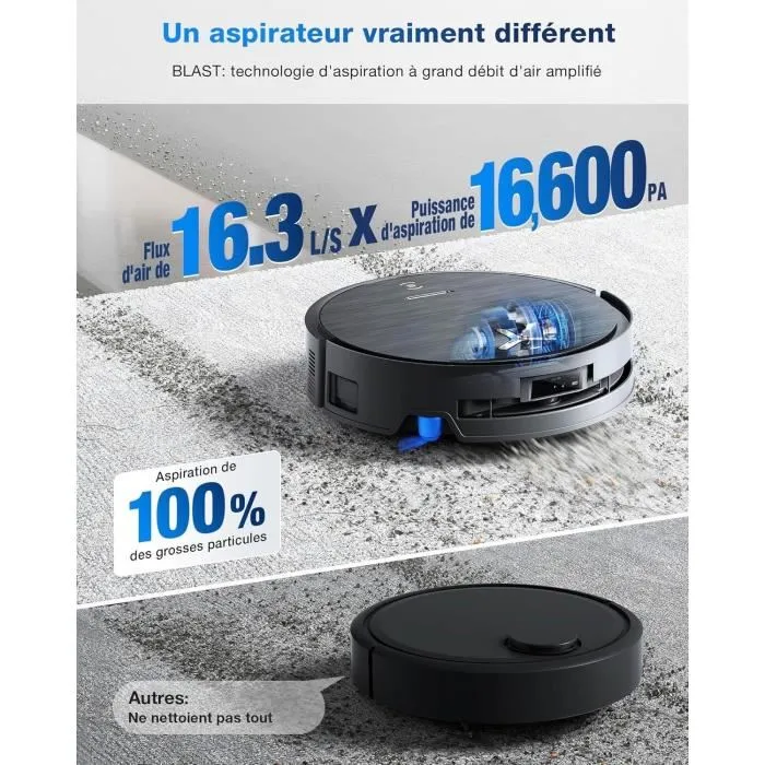 Ecovacs DEEBOT X9 PRO Aspiradora Robot - 16600 Pa - Tecnología BLAST - Autolimpieza Instantánea