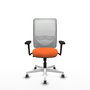 PIQUERAS Y CRESPO Silla de oficina Zulema con mecanismo Sincro, Naranja y Blanco