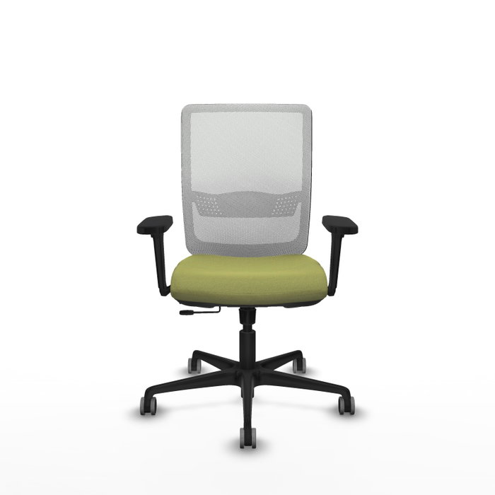 PIQUERAS Y CRESPO Silla de oficina Haches Verde oliva y Blanco con mecanismo Sincro/Traslack