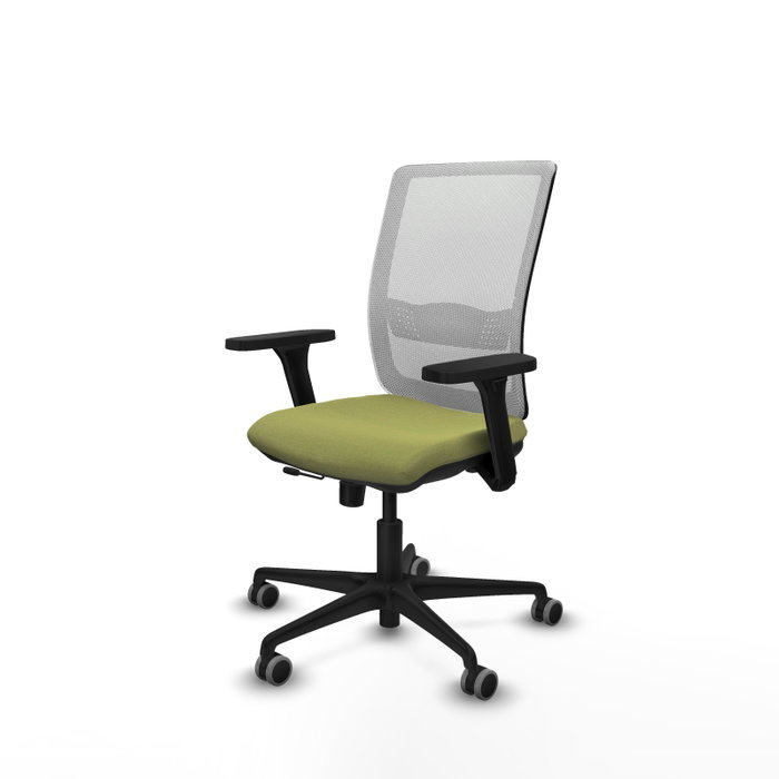 PIQUERAS Y CRESPO Silla de oficina Haches Verde oliva y Blanco con mecanismo Sincro/Traslack