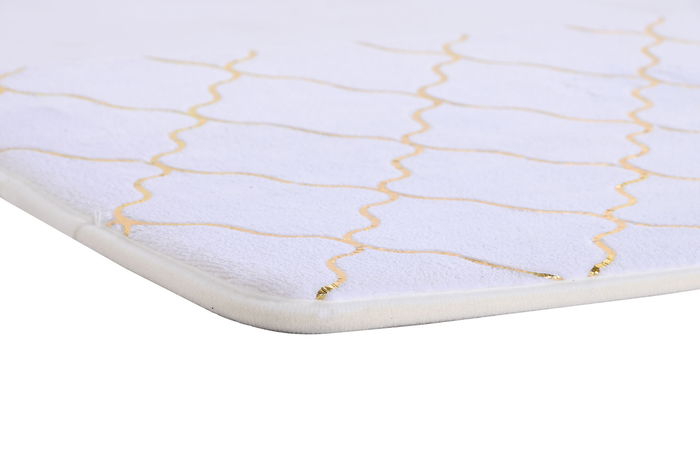 DKD Home Decor Alfombra Geometrical Glam Blanco Dorado 60 x 40 x 1 cm (6 Unidades)
