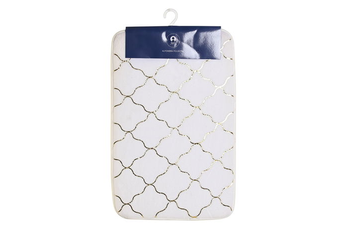 DKD Home Decor Alfombra Geometrical Glam Blanco Dorado 60 x 40 x 1 cm (6 Unidades)