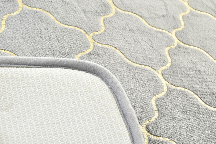 DKD Home Decor Alfombra Geometrical Glam Blanco Dorado 60 x 40 x 1 cm (6 Unidades)