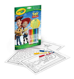 Crayola Libro de Actividades y Colorear Toy Story, Multilingüe (ES, IT, FR, EN, DE) con 7 Rotuladores y Contenido en Español, Recomendado 3+ Años