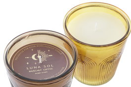 DKD Home Decor Vela de Cera parafinada Ambar y Terracota, pack de 6 unidades, 11 x 11 x 11 cm