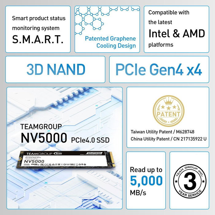 Team Group NV5000 2 TB M.2 NVMe PCIe 4.0 Team Group NV5000 2 TB M.2 NVMe PCIe 4.0
