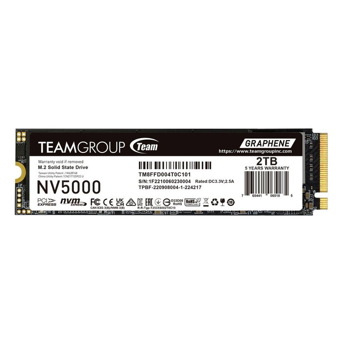 Team Group NV5000 2 TB M.2 NVMe PCIe 4.0 Team Group NV5000 2 TB M.2 NVMe PCIe 4.0