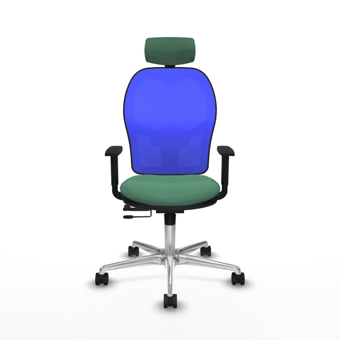 PIQUERAS Y CRESPO Silla de oficina Jorquera con mecanismo Sincro/Traslack Verde esmeralda y Azul