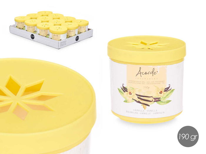 Acorde Ambientador de Gel 190gr Vainilla 8x8x8 cm (Set de 24) Acorde Ambientador de Gel 190gr Vainilla 8x8x8 cm (Set de 24)