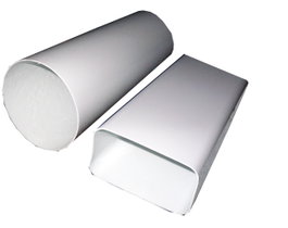 Tubo rectangular de PVC blanco 110x55 mm de 1,5 mt para salida de humos REF 0501