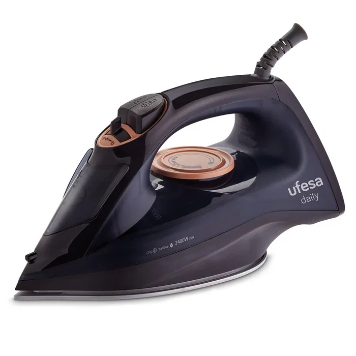 Ufesa PV1100C Daily Plancha a Vapor Ligera de 1 kg, Color Negro, con Función Espray y Piloto de Temperatura