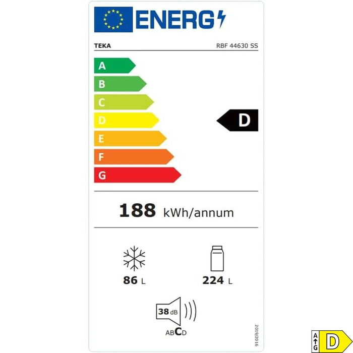 Frigorífico combinado Teka RBF44630INOX188 Blanco