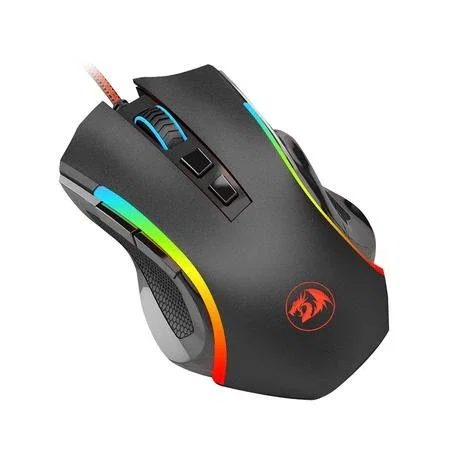Redragon M607 Griffin Ratón Gaming para Mano Derecha - Cableado USB, 7200 DPI, RGB, 7 Botones, Negro, Ergonómico