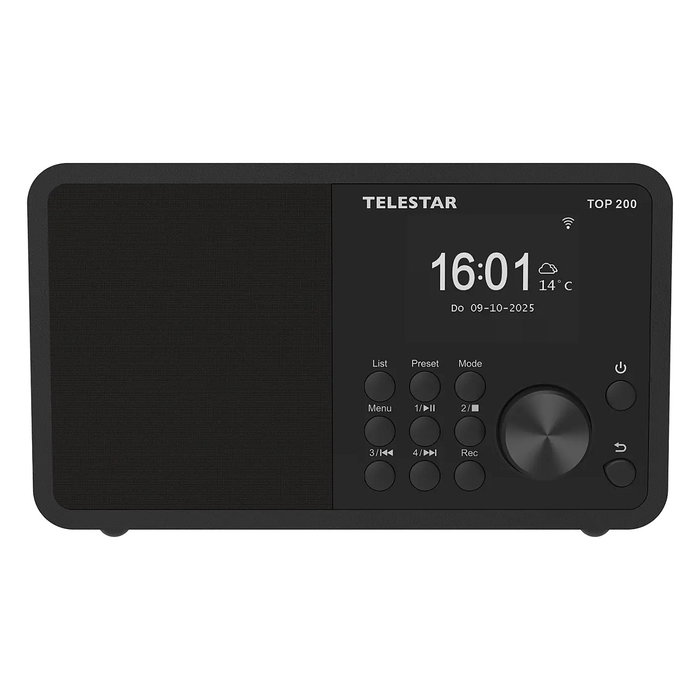 Telestar TOP 200 Radio Portátil Multifunción Digital/Analógica con DAB+, FM, Bluetooth 5.3, WiFi, Pantalla TFT 2.4", MP3, Negro