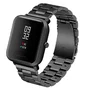 Amazfit Correa de metal eslabones 20mm para smartwatch, compatible con Xiaomi, Amazfit, Samsung, Huawei, Realme, TicWatch (Negro)