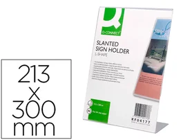 Q-connect Expositor sobremesa metacrilato forma L 213x300 mm