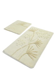 Mijölnir Juego de Alfombras de Baño Acrílico Ecru - Suave y Antideslizante, Lavable a Máquina, 50x60 cm y 60x100 cm