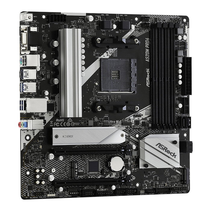 ASROCK A520M PRO 4 Placa Base ATX Socket AM4 Compatible con AMD Ryzen 3000 Series DDR4