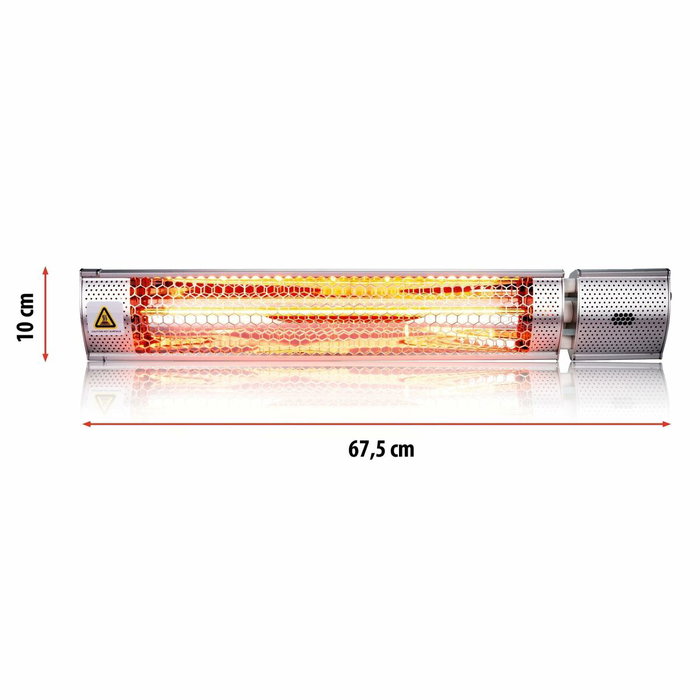 Alpina Estufa de cuarzo de pared para exteriores con control remoto, 2000 W Alpina Estufa de cuarzo de pared para exteriores con control remoto, 2000 W