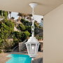 Fumagalli Farol de Techo con Cadena Sichem/Anna, Blanco con Cristal Transparente, Casquillo E27 Max 23W, IP55 Resistente Exterior, Ø220 x 800 mm