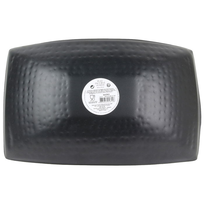 Totally Addict Bandeja Make A Wish 31x19,5x6,5 cm Acero Inoxidable Interior Dorado Exterior Negro Mate