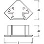 Ledvance PM03/EC Tapones Finales de Perfil Medio, Paquete de 2