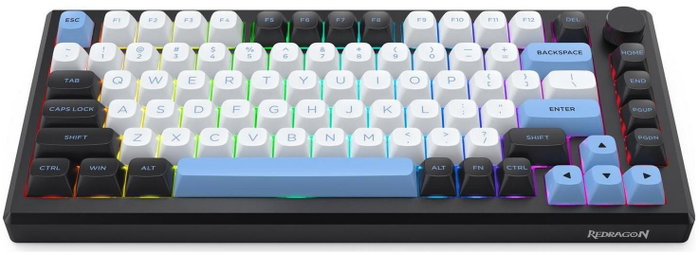 Redragon K607 APS PRO Teclado Gaming Inalámbrico Low Profile RGB Switches Azules Layout Español