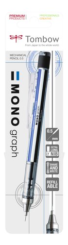 TOMBOW Mono Graph Profesional Portaminas 0,5 mm Negro/Blanco/Azul TOMBOW Mono Graph Profesional Portaminas 0,5 mm Negro/Blanco/Azul
