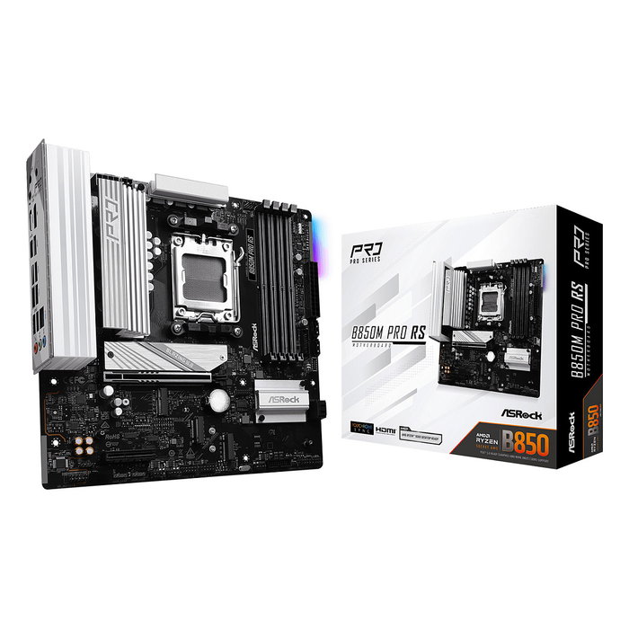 ASRock AM5 B850M Pro RS Placa Base para PC Intel con Chipset AMD B850 y Soporte DDR5