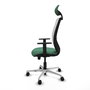 PIQUERAS Y CRESPO Silla de oficina Zulema con mecanismo Sincro/Traslack, Verde esmeralda y Blanco