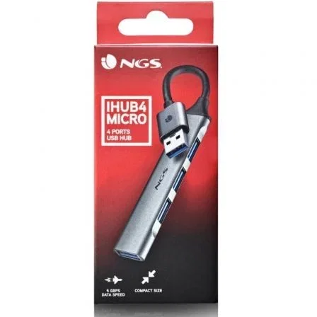 NGS Hub USB 4 Puertos: 1 USB 3.2, 3 USB 2.0