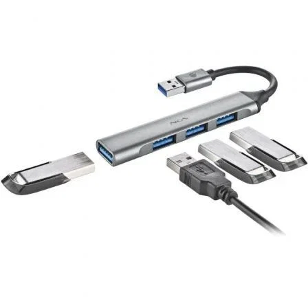 NGS Hub USB 4 Puertos: 1 USB 3.2, 3 USB 2.0