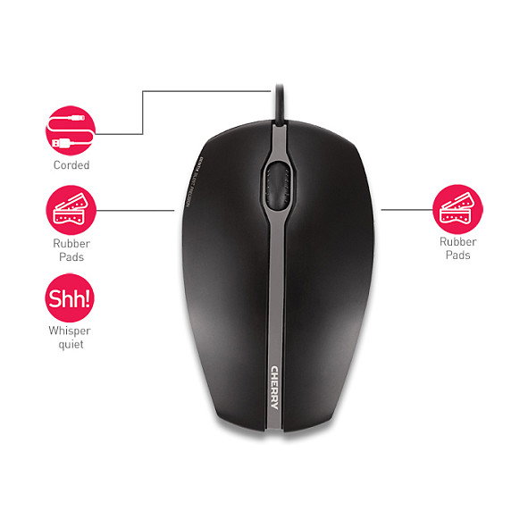 Cherry Gentix SILENT Ratón Óptico USB Tipo A 1000 DPI Negro Ambidextro