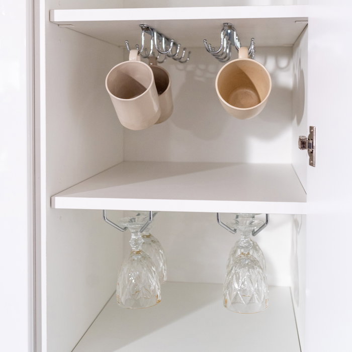 Emuca Soporte para copas para muebles Supra de 1 línea, longitud 340mm, Acero, Cromado