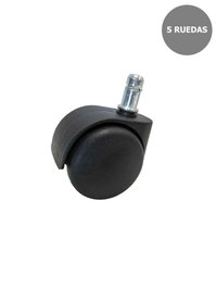 PIQUERAS Y CRESPO Kit de 5 ruedas de nailon de 50 mm con perno de 11 mm