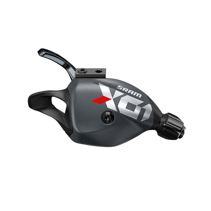 SRAM Maneta de Cambio X01 EAGLE 12V Incluye Cable y Abrazadera de Aluminio Gris Lunar/Rojo SRAM Maneta de Cambio X01 EAGLE 12V Incluye Cable y Abrazadera de Aluminio Gris Lunar/Rojo