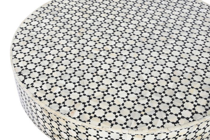DKD Home Decor Mesa de Centro Bone 23 con Taracea Bicolor