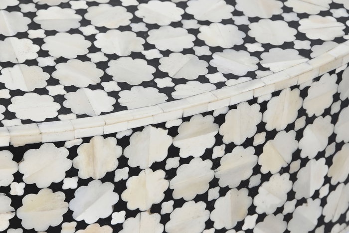 DKD Home Decor Mesa de Centro Bone 23 con Taracea Bicolor